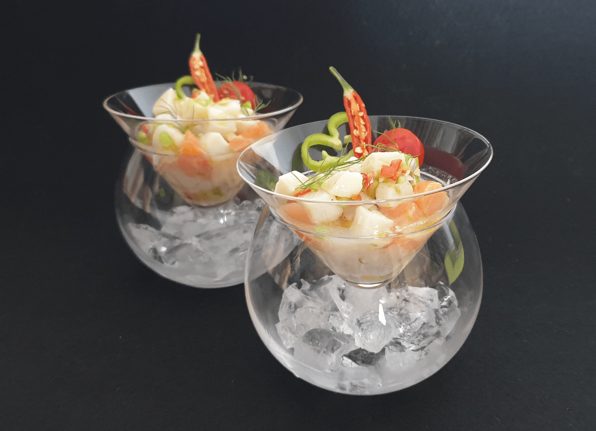 Ceviche of Scallops  and salmon