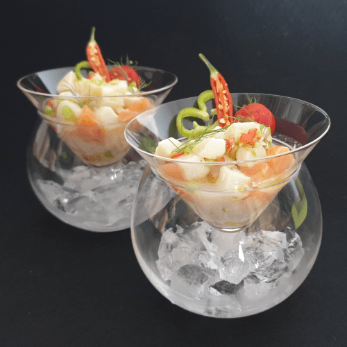 ceviche in glass