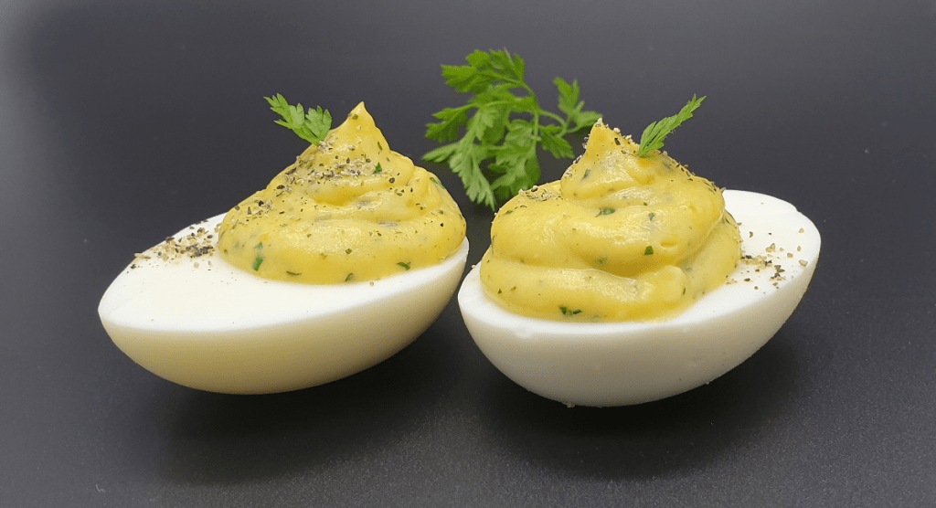 2 devilled eggs