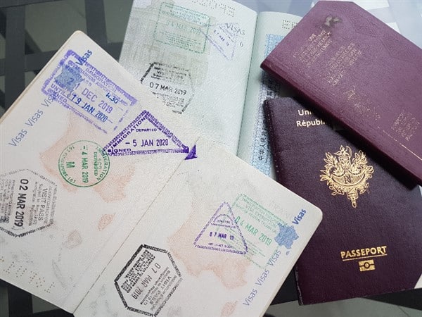 passports with travel stamps