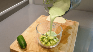 raita over cucumber