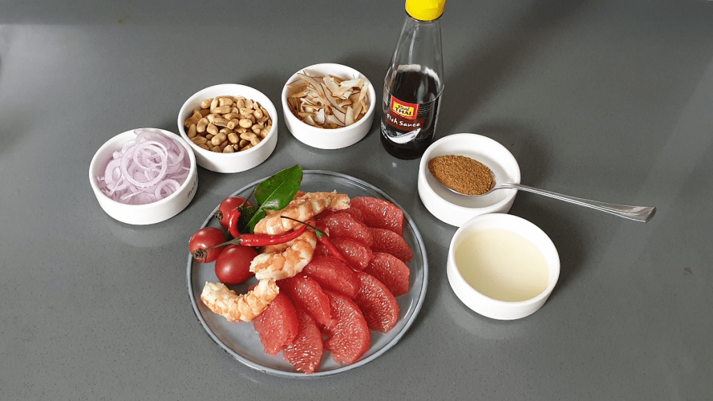 ingredients for grapefuit salad