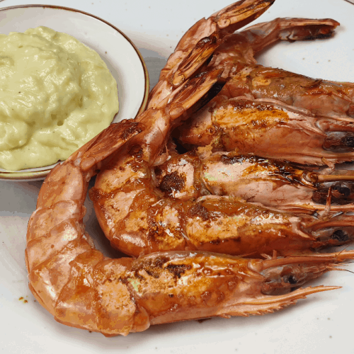 grilled prawns with aïoli