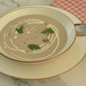 mushroom cream soup served