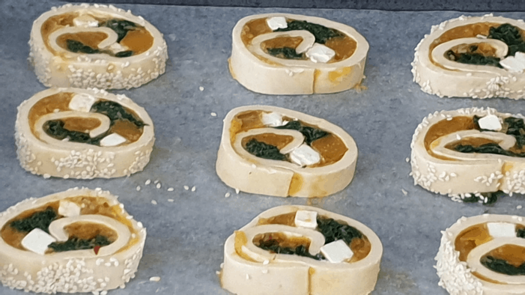 unbaked pumpkin pinwheels