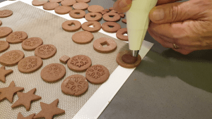 chocolate cookies with ganache