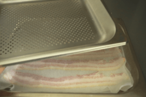 bacon on tray