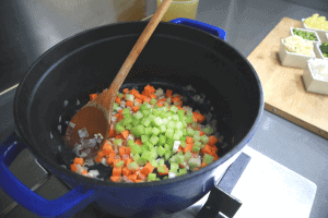 suer veggies for vegetable soup
