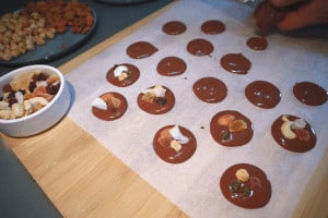 piping chocolate mendiants