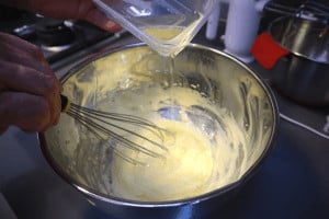 beat eggs yolks with sugar