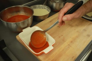 add tomato sauce in oven dish