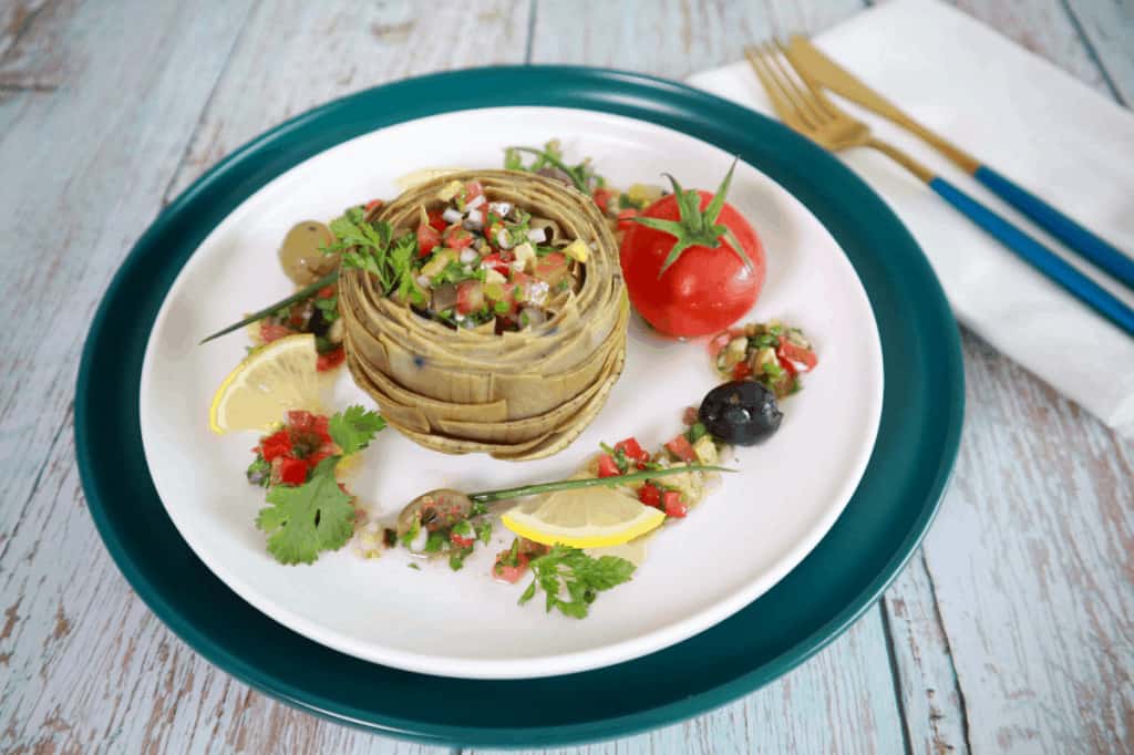 artichoke with sauce vierge