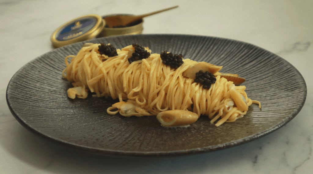 seafood Linguine with caviar