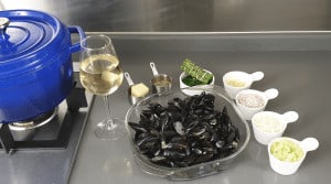 ingredients for moules marinière