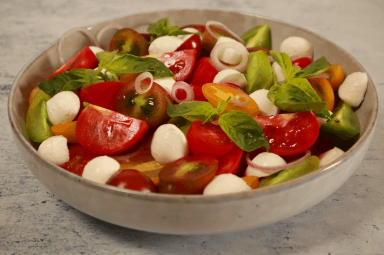 Mixed Tomato Salad with Mozzarella