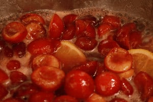 cooking cherry jam