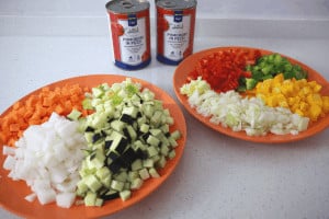 cut vegetables for ratatouille