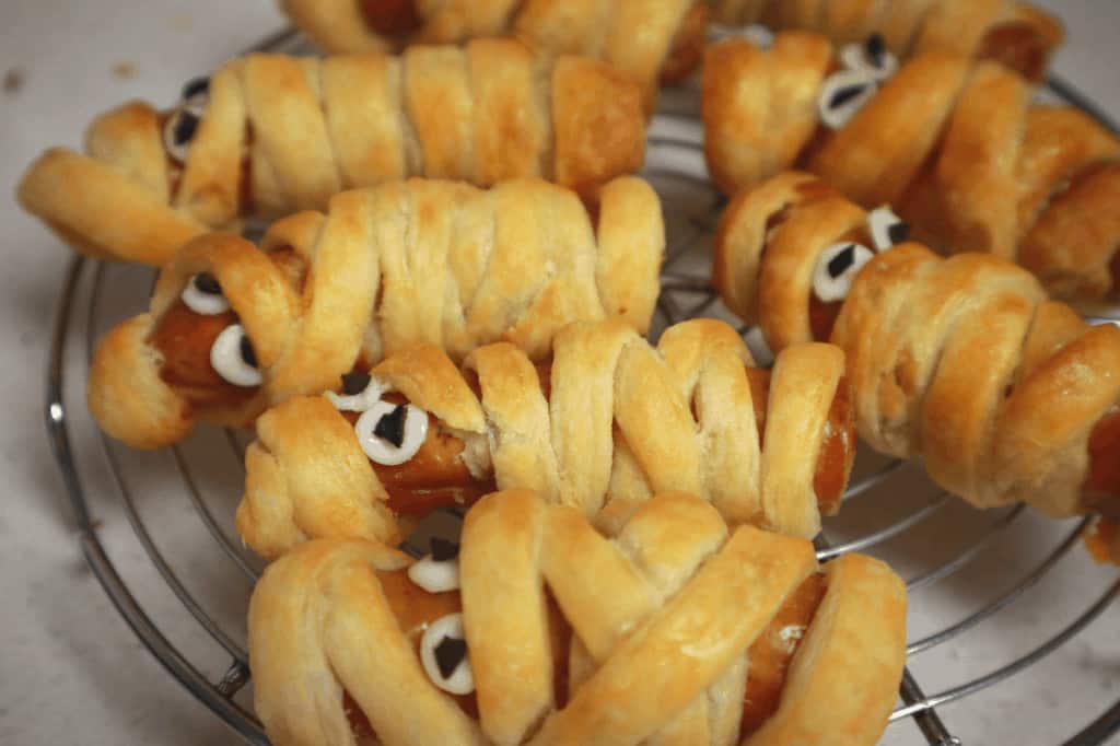 halloween sausage mummies