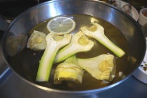 boiling artichokes in lemon water