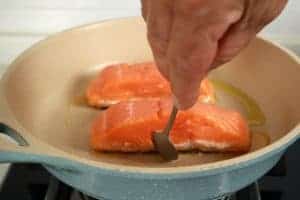 take albumin of slow cooked salmon