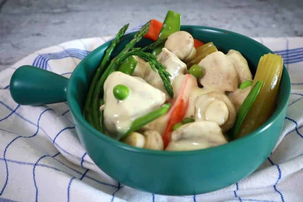 veal blanquette with vegetables