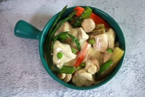 veal blanquette with vegetables