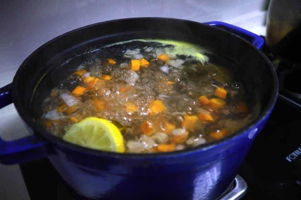 court bouillon boiling