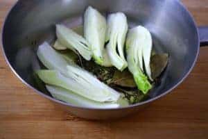 cooking fennel with aromats