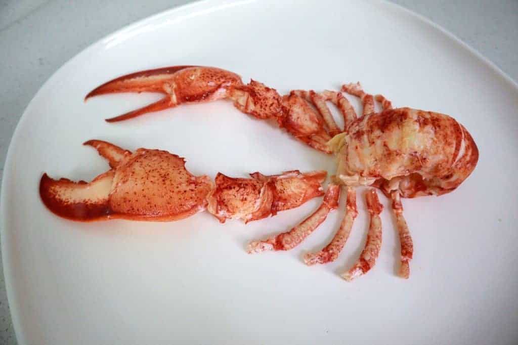 poached lobster de-shelled