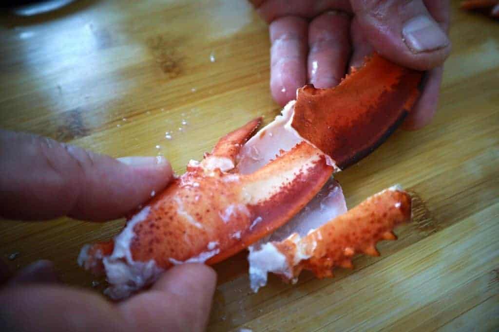 poached lobster undoing big shells