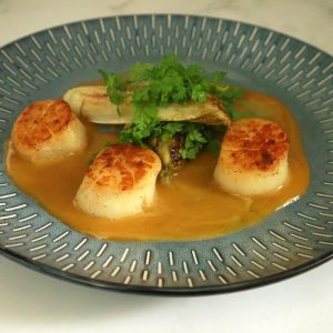 pan seared scallops with orange butter sauce