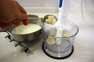 blending garlic
