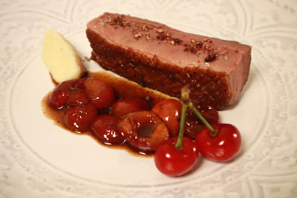 duck breast with cherry sauce