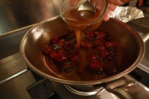 making cherry sauce