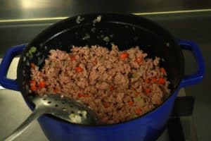 making bolognaise sauce