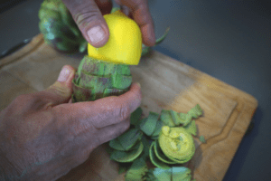 rub artichoke with lemon