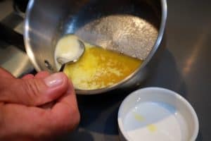 skimming melted butter