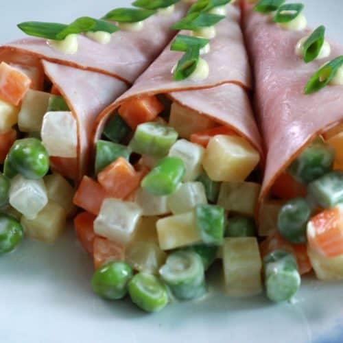 ham rolls with macédoine