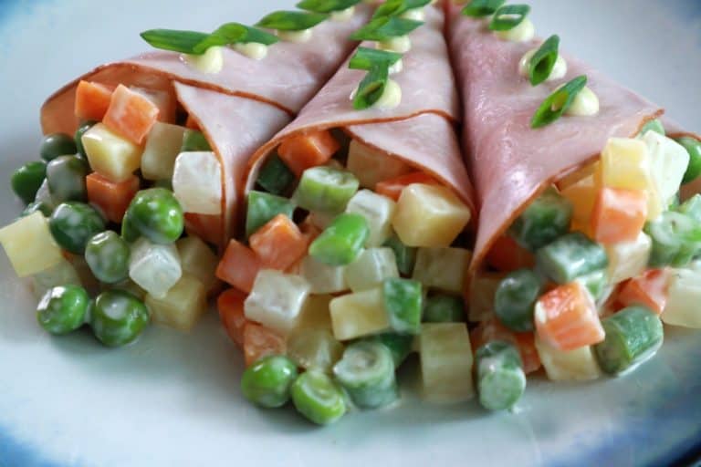Easy Ham Rolls with Macédoine Vegetables