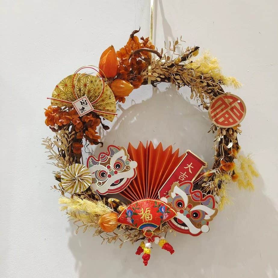 Chinese new year wreath