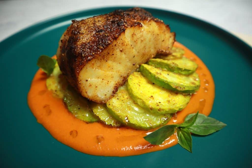 Oven Roasted Toothfish Fillets with Shallow Fried Marrow Culinary