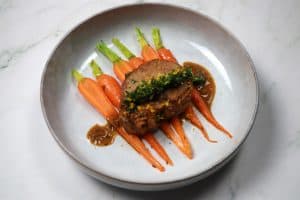 veal shank sous vide with young carrots