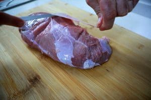 trimming veal shank