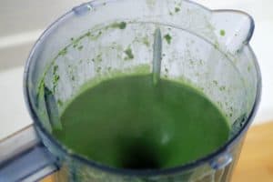 blending coconut spinach soup