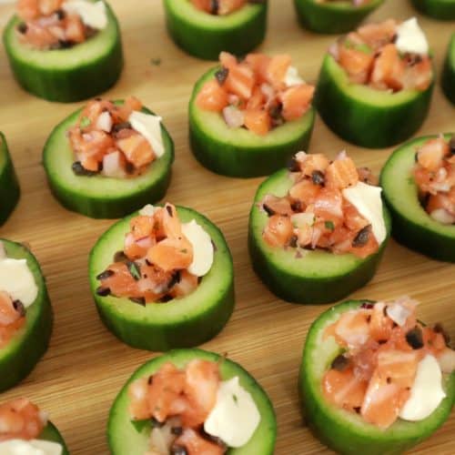 cucumber cups refreshing cucumber cups with salmon - cucumber cups 4 500x500 - Refreshing Cucumber Cups with Salmon