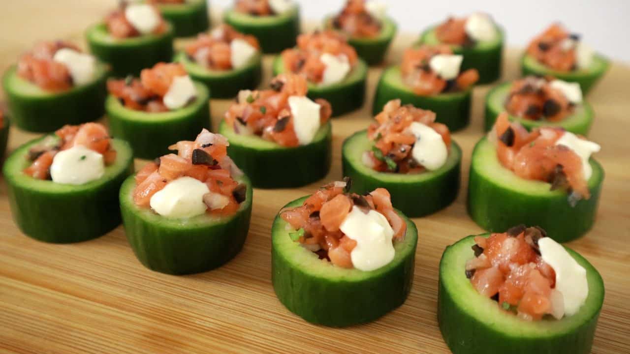 cucumber cups refreshing cucumber cups with salmon - cucumber cups 5 edited - Refreshing Cucumber Cups with Salmon