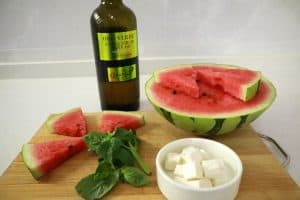 grilled watermelon with feta ingredients