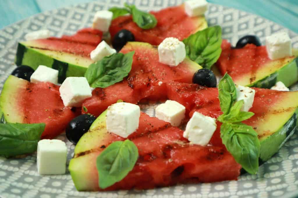 grilled watermelon with feta