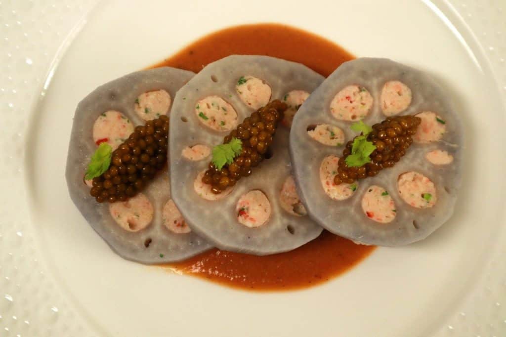 lotus root with prawn filling