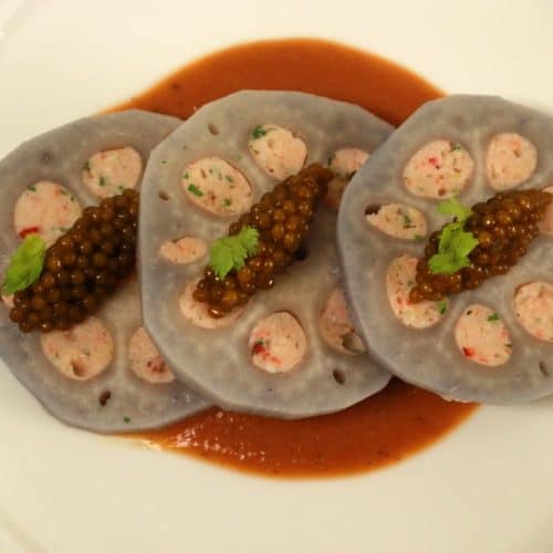 lotus root with prawn filling